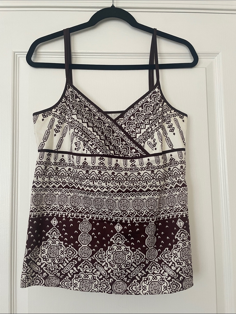 ANN TAYLOR Cami Top - Brown/White Size 6